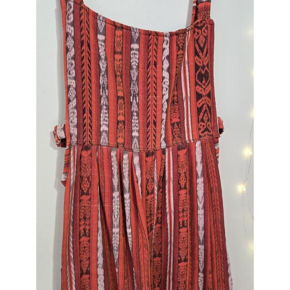 VINTAGE Women's Guatemalan Huipil Tapestry Floral Overalls Jumpsuit M Hippie - Picture 10 of 15